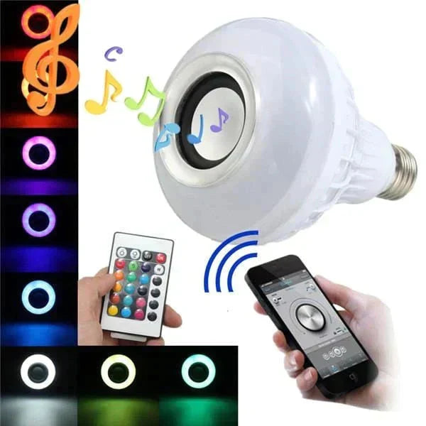 Led music bulb RGB wireless bluetooth light bulb with speaker / 24-key remote control bulb bulb My Store 